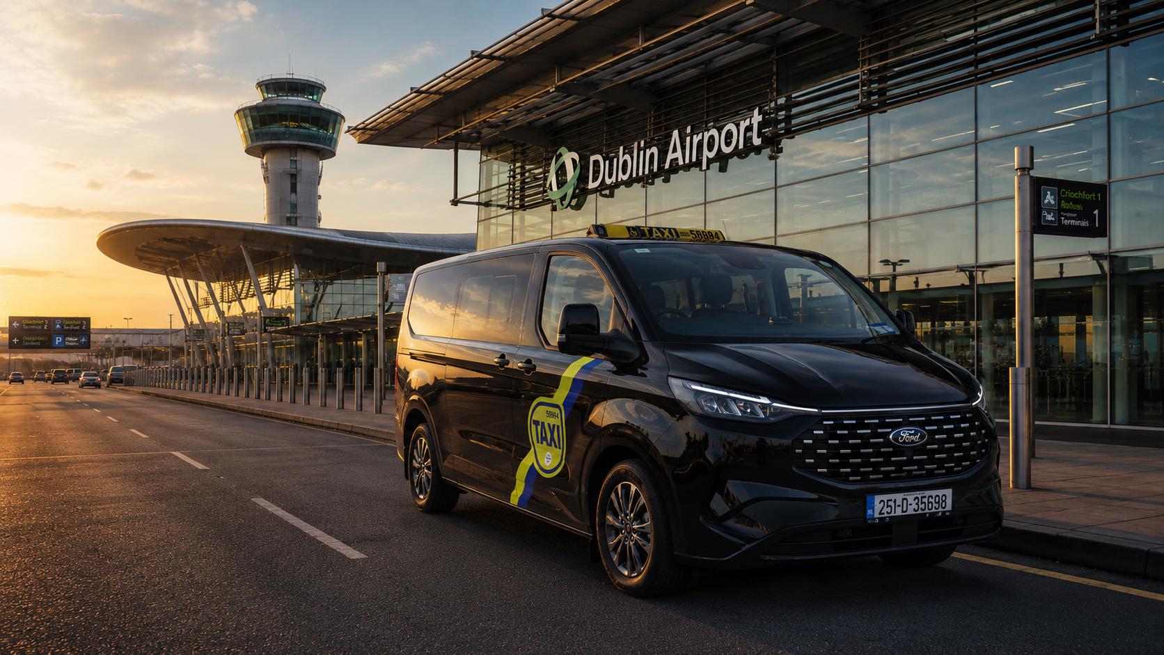 Valcris private airport transfer vehicle at Dublin Airport